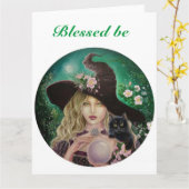 Hexe, die gesegnet werden kann, Grußkarte Karte (Gelbe Blume)