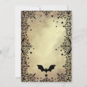 Hexe, die über das erwachsene Halloween-Party flie Einladung (Rückseite)