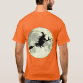 Hexe, die über den Vollmond-T - Shirt fliegt (Rückseite)