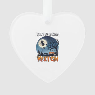 Hexe Don Be Basic Halloween Mond Katze Kürbis_1 Ornament