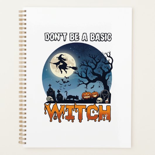 Hexe Don Be Basic Halloween Mondkatze Kürbis_1 Planer (Vorderseite)
