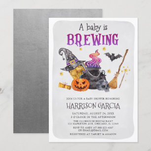 Hexe ein Baby braut Halloween-Kinderdusche Einladung