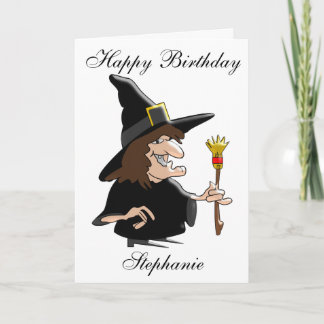 Hexe einfach den Namen Geburtstag hinzufügen Karte