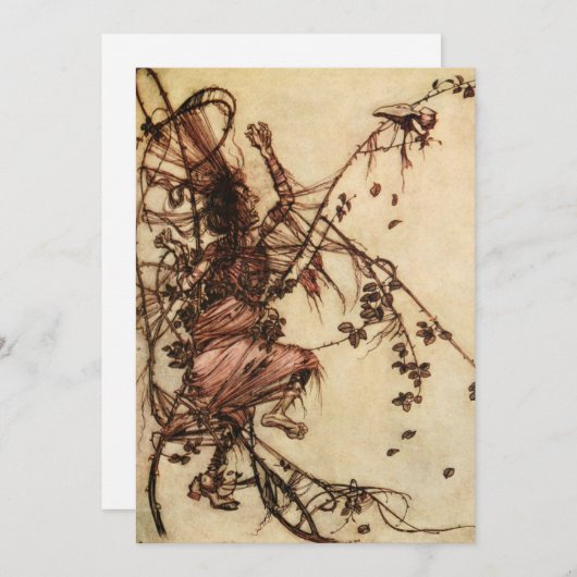 Hexe Entangled in Thorns von Arthur Rackham Einladung (Vorne/Hinten)