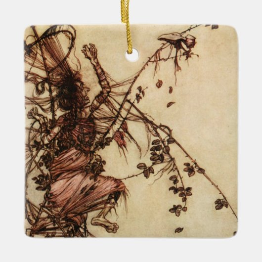 Hexe Entangled in Thorns von Arthur Rackham Keramikornament (Vorderseite)