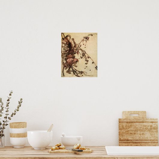 Hexe Entangled in Thorns von Arthur Rackham Poster (Küche)