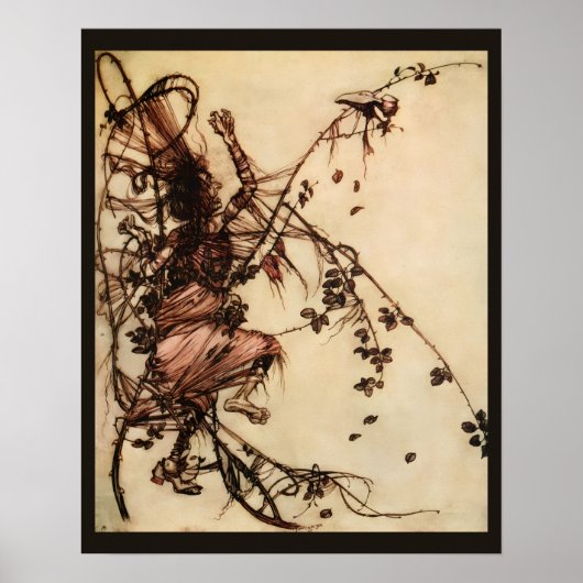 Hexe Entangled in Thorns von Arthur Rackham Poster (Vorne)
