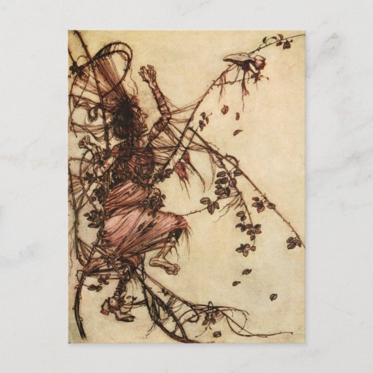 Hexe Entangled in Thorns von Arthur Rackham Postkarte (Vorderseite)