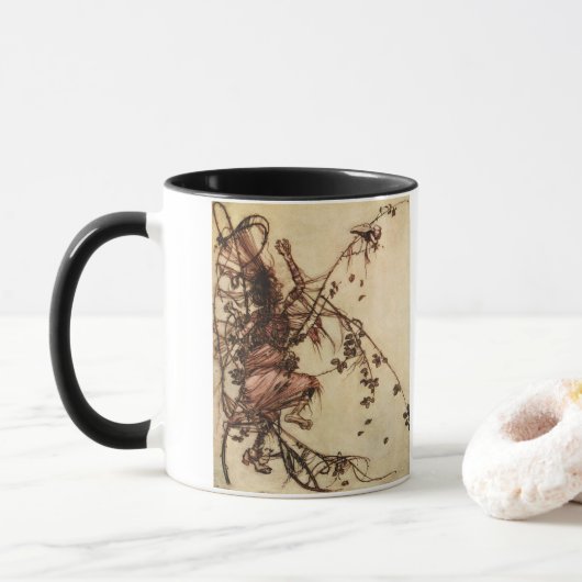 Hexe Entangled in Thorns von Arthur Rackham Tasse (Mit Donut)