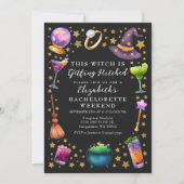 Hexe erhält Hitched Bachelorette Weekend Einladung (Vorderseite)