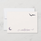Hexe erhält Hitched Halloween Note Card Einladung (Rückseite)