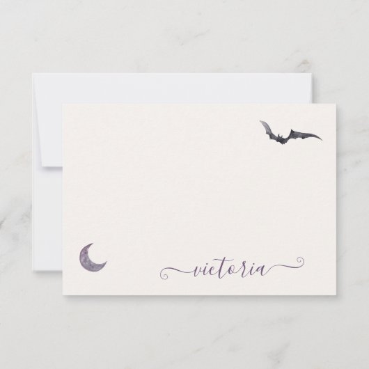 Hexe erhält Hitched Halloween Note Card Einladung (Rückseite)