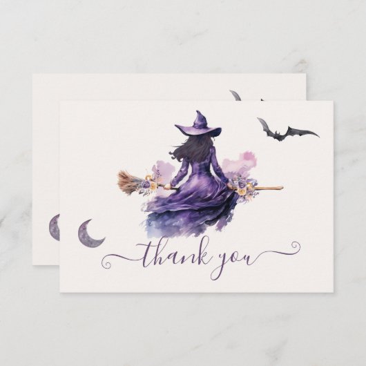Hexe erhält Hitched Halloween Note Card Einladung (Vorne/Hinten)