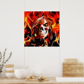 Hexe Fiery Skull Poster (Küche)