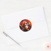 Hexe Fiery Skull Runder Aufkleber (Umschlag)