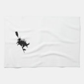 Hexe fliegt auf ihrem Zimmer Geschirrtuch (Horizontal)