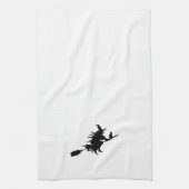 Hexe fliegt auf ihrem Zimmer Geschirrtuch (Vertikal)