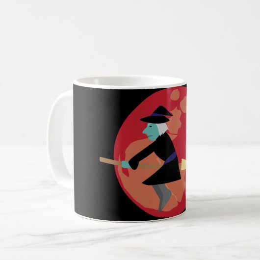 Hexe fliegt nachts kaffeetasse (Vorderseite Links)