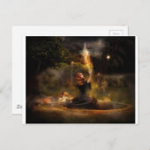 Hexe führt magische Circle-Zauber aus Postkarte (Vorne/Hinten)