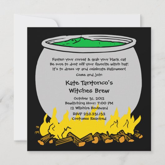 Hexe-Gebräu-Halloween-Einladung Einladung (Rückseite)