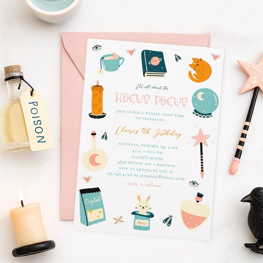 Hexe Geburtstagsparty Einladung zu Halloween