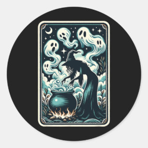 Hexe Ghost Cauldron Gothic Supernatural Tarot Car Runder Aufkleber