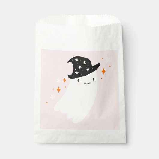 Hexe Ghost Pink Halloween Geschenktütchen (Vorderseite)