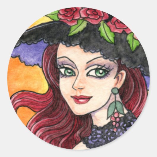 Hexe Gothic Sticker von Ann Howard (Vorderseite)