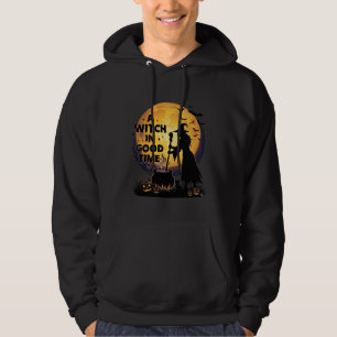Hexe Gute Zeit Halloween Mond Kessel_1 Hoodie