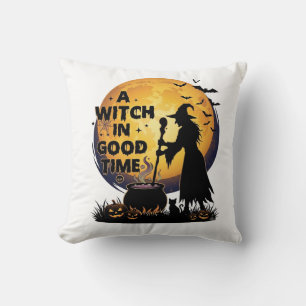 Hexe Gute Zeit Halloween Mond Kessel_1 Kissen