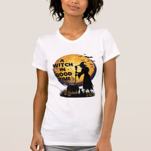 Hexe Gute Zeit Halloween Mond Kessel_1 T-Shirt