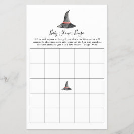 Hexe Halloween Baby Shower Game Bingo Niedlich Flyer