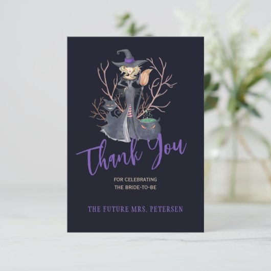 Hexe Halloween Brautparty danke (Stehend Vorderseite)