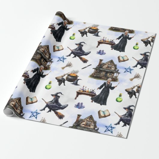 Hexe Halloween Geschenkpapier (Ungerollt)