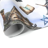 Hexe Halloween Geschenkpapier (Rolleneckpunkt)