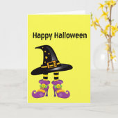 Hexe Halloween Karte (Gelbe Blume)