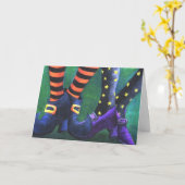 Hexe-Halloween-Karte Karte (Gelbe Blume)