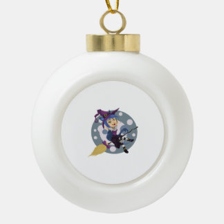 Hexe Halloween Keramik Kugel-Ornament