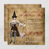 Hexe-Halloween-Party-Einladung Einladung (Vorne/Hinten)