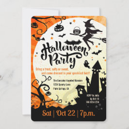 Hexe, Halloween-Party, Potluck Einladung