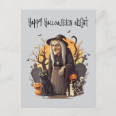 👻 Hexe Halloween Postcard 🎃 ‍ ♀️ Feiertagspostkarte (Vorderseite)