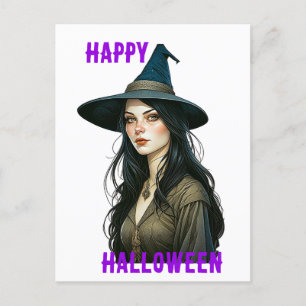 Hexe Halloween Postkarte