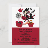 Hexe Halloween Spider Web Pumpkins Kind Geburtstag Einladung (Vorderseite)