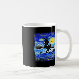 Hexe Halloween Starry Night Van Gogh Aesthetic Pa Kaffeetasse