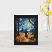 Hexe Halloween Starry Night Van Gogh Kostümkunst Karte (Gelbe Blume)