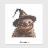 Hexe Halloween-Trick oder leckeres Kürbiski Aufkleber (Blatt)