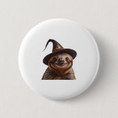 Hexe Halloween-Trick oder leckeres Kürbiski Button (Vorderseite)