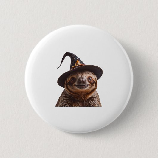 Hexe Halloween-Trick oder leckeres Kürbiski Button (Vorderseite)