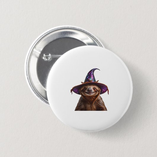 Hexe Halloween-Trick oder leckeres Kürbiski Button (Vorne & Hinten)