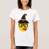 Hexe Halloweens Kissy Emoji Shirt (Vorderseite)